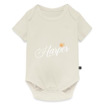 Harper Nom personnalisé pour les femmes Enfants Bambins - - Body à manches courtes Premium Bébé - blanc cassé - Devant