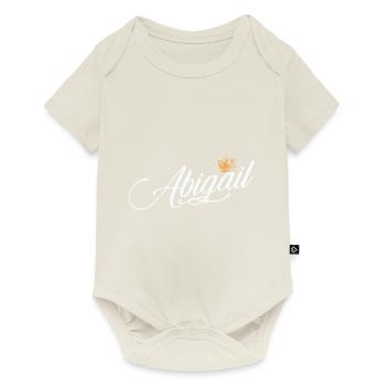 Abigail Nom personnalisé pour les femmes Enfants Tout-petits - - Body à manches courtes Premium Bébé - blanc cassé - Devant