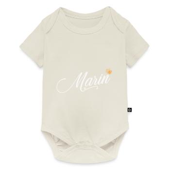Marin Custom Name für Frauen Kinder Kleinkinder - Marin - Baby Premium Kurzarmbody - Naturweiß - Vorne
