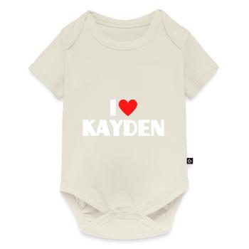 I love Kayden Rotes Herz Liebe Fan Geschenk - Baby Premium Kurzarmbody - Naturweiß - Vorne