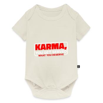 Karma, on vous sert ce que vous méritez 3 - Body à manches courtes Premium Bébé - blanc cassé - Devant