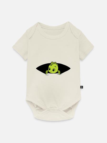 Baby dino - Baby Premium Kurzarmbody - Naturweiß