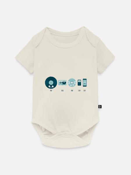Musikgeschichte - Baby Premium Kurzarmbody - Naturweiß