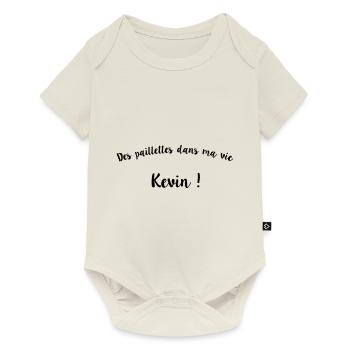 des pailletets dans ma vie kevin - Body à manches courtes Premium Bébé - blanc cassé - Devant