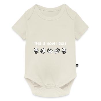 Panda Bear Roll So I Roll I Gift - Baby Premium short-sleeve bodysuit - off white - Front