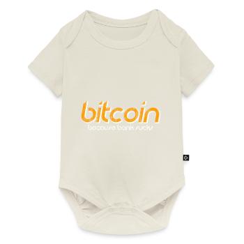 Bitcoin parce que la banque craint 3 - Body à manches courtes Premium Bébé - blanc cassé - Devant