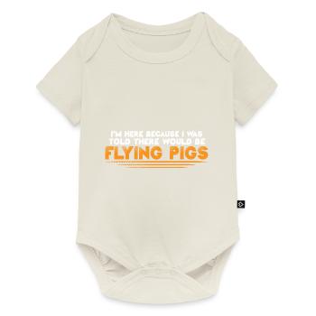 On m’a dit qu’il y aurait des cochons volants 16 - Body à manches courtes Premium Bébé - blanc cassé - Devant