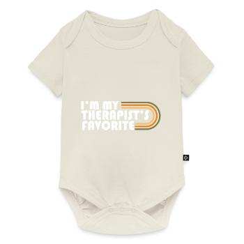 I'm My Therapist's Favorite Mental Wellness - Baby Premium Kurzarmbody - Naturweiß - Vorne