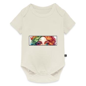 Frau / hübsch / Porträt / buntes Haar / Model - Baby Premium Kurzarmbody - Naturweiß - Vorne