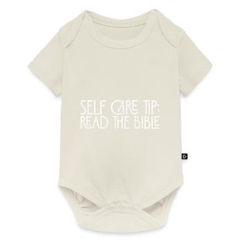 Self Care Tip Read The Bible 3 - Baby Premium Kurzarmbody - Naturweiß - Vorne