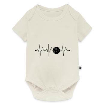 Basketball heartbeat frequency pulse ECG gift - Baby Premium short-sleeve bodysuit - off white - Front