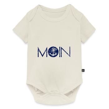 Moin Anker Hamburg Norddeutschland - Baby Premium Kurzarmbody - Naturweiß - Vorne