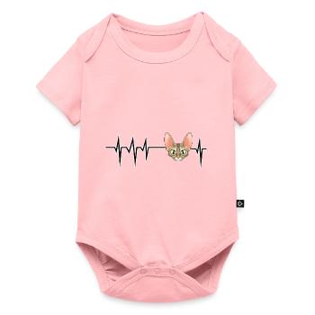 Cat Heartbeat I Devon Rex Cat - Baby Premium Kurzarmbody - Rosa - Vorne