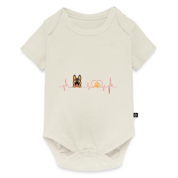 German Shepherd Heartbeat Funny - Baby Premium short-sleeve bodysuit - off white - Front