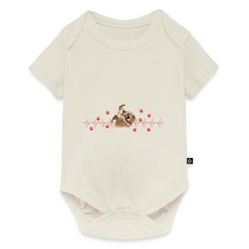 Schnauzer miniature Heartbeat Drôles de propriétaires de chiens - Body à manches courtes Premium Bébé - blanc cassé - Devant