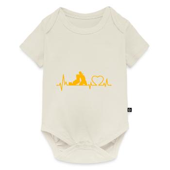 Rythme cardiaque du Jiu-Jitsu brésilien - Body à manches courtes Premium Bébé - blanc cassé - Devant