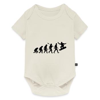 Evolution - Snowboard - Snowboarden - Wintersport - Baby Premium Kurzarmbody - Naturweiß - Vorne