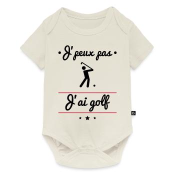 J'peux pas j'ai golf, golfeur - Body à manches courtes Premium Bébé - blanc cassé - Devant