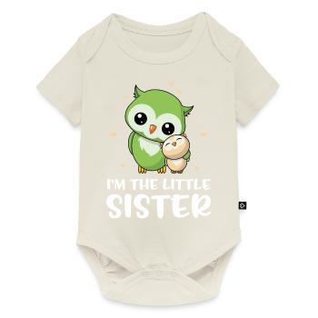 Je suis la petite soeur - petite soeur chouette - Body à manches courtes Premium Bébé - blanc cassé - Devant