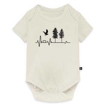 aigle battement de coeur arbre arbres amoureux de la nature ECG - Body à manches courtes Premium Bébé - blanc cassé - Devant
