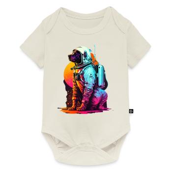 dog astronaut - Baby Premium Kurzarmbody - Naturweiß - Vorne