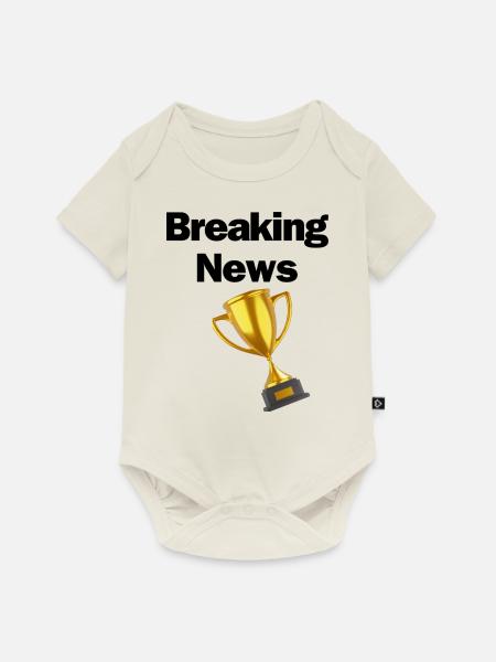 Breaking News - Baby Premium Kurzarmbody - Naturweiß