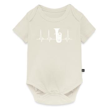Tuba Heartbeat EKG Herzschlag für Tubaspieler - Baby Premium Kurzarmbody - Naturweiß - Vorne
