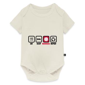 eat sleep handball repeat, handball player, handball player - Baby Premium short-sleeve bodysuit - off white - Front