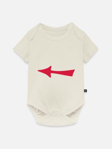 Pfeil - Baby Premium Kurzarmbody - Naturweiß