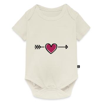 heart arrow - Baby Premium short-sleeve bodysuit - off white - Front