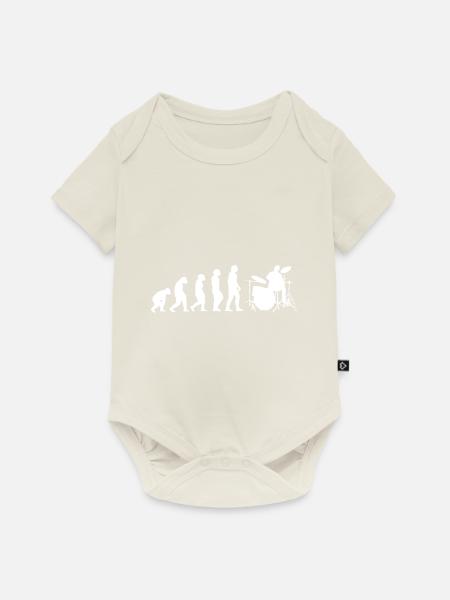 Evolution Schlagzeuger - Baby Premium Kurzarmbody - Naturweiß