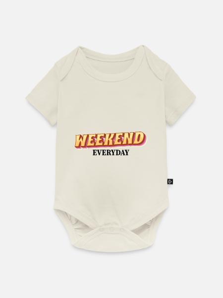 Weekend everyday - Baby Premium Kurzarmbody - Naturweiß