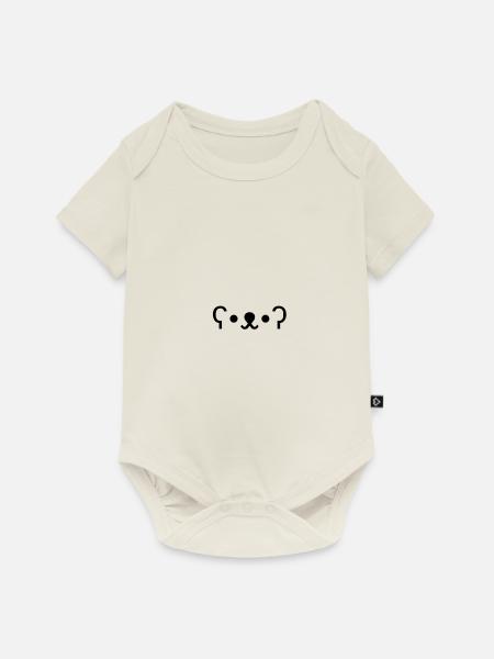 teddy - Baby Premium Kurzarmbody - Naturweiß