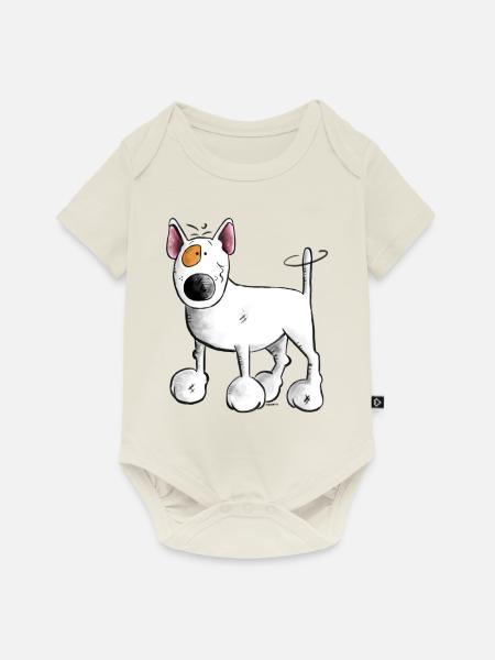 Bulli Bullterrier- Bull Terrier - Hund - Baby Premium Kurzarmbody - Naturweiß