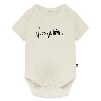 Heartbeat tractor tractor farmer farmer gift - Baby Premium short-sleeve bodysuit - off white - Front