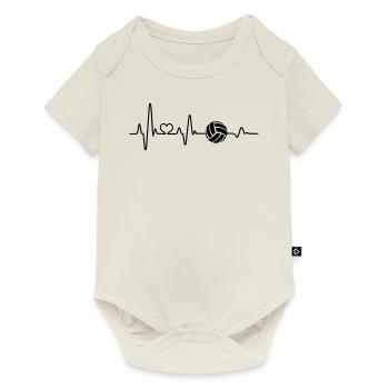 Herzschlag Volleyball EKG Volleyballer Geschenkide - Baby Premium Kurzarmbody - Naturweiß - Vorne