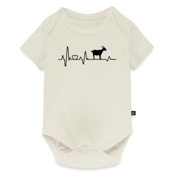 Ziege Ziegenbock EKG Herzschlag Ziegen Zicke Bauer - Baby Premium Kurzarmbody - Naturweiß - Vorne