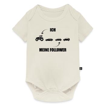 Ich und meine Follower - Traktor - Stau - Baby Premium Kurzarmbody - Naturweiß - Vorne