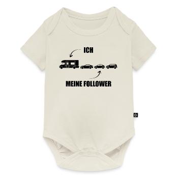 Ich und meine Follower - Wohnmobil - Stau - Baby Premium Kurzarmbody - Naturweiß - Vorne