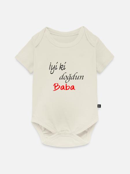 Baba iyiki dogdun - Baby Premium Kurzarmbody - Naturweiß