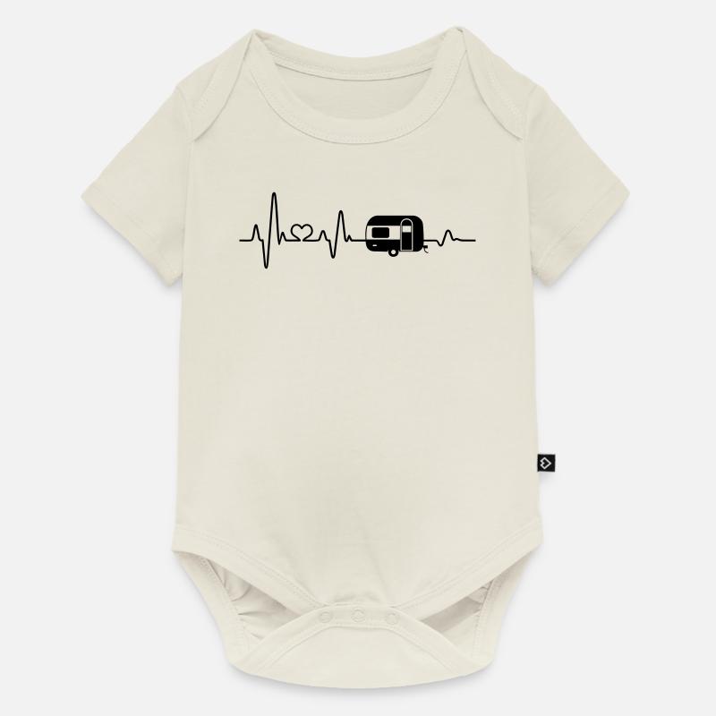 Caravane Camping Camping-car Camping-car Heartbeat - Body à manches courtes Premium Bébé - blanc cassé