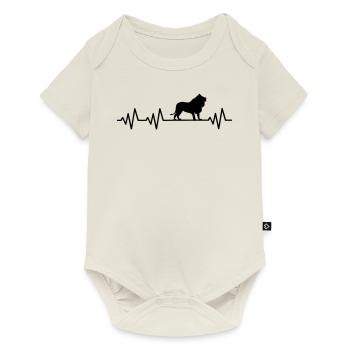 Heartbeat Lion Love Lions Heart ECG Africa Safari - Baby Premium short-sleeve bodysuit - off white - Front