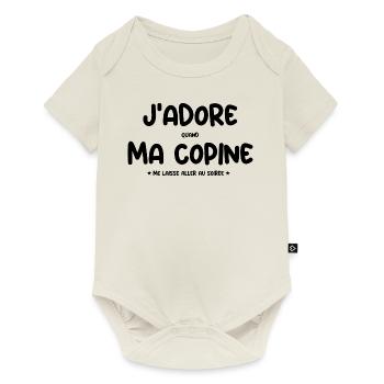 J’aime quand ma femme me laisse partir en soirée - Body à manches courtes Premium Bébé - blanc cassé - Devant