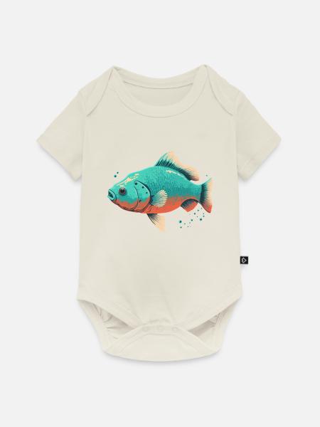 Salzwasserfisch - Baby Premium Kurzarmbody - Naturweiß