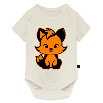 Renard mignon mignon bébé - Body à manches courtes Premium Bébé - blanc cassé - Devant