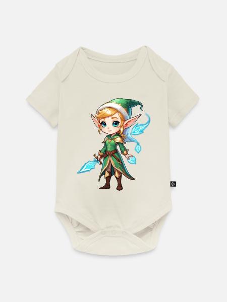 Elf Fantasy Illustration - Baby Premium Kurzarmbody - Naturweiß