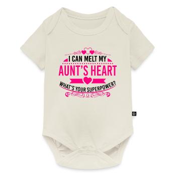 Heart Aunt Melt - What is your superpower? - Baby Premium short-sleeve bodysuit - off white - Front
