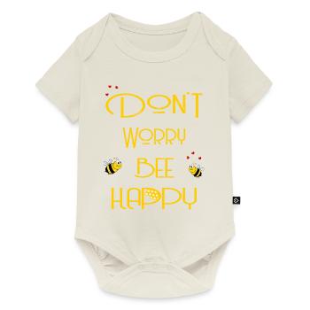 Do not worry bee happy yellow - Baby Premium short-sleeve bodysuit - off white - Front