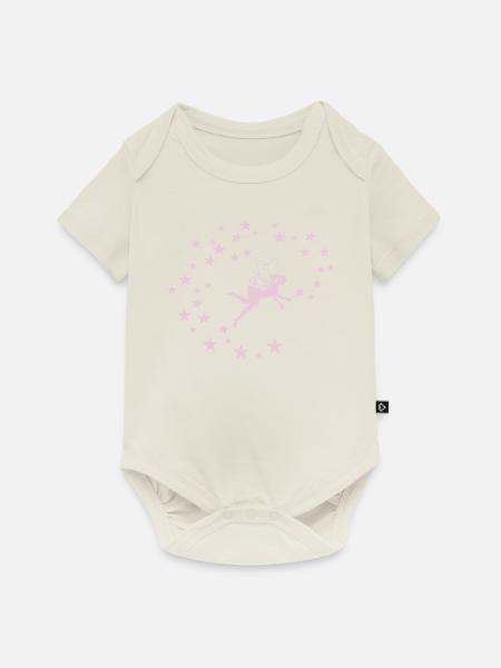 Fee mit Sternen - Baby Premium Kurzarmbody - Naturweiß