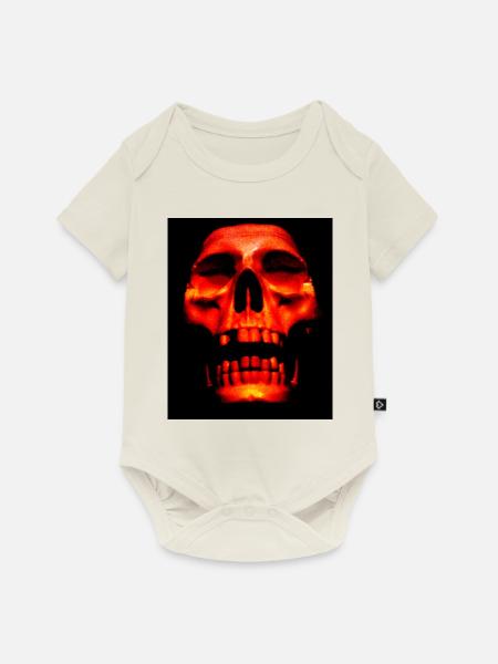Fire Skull - Baby Premium Kurzarmbody - Naturweiß